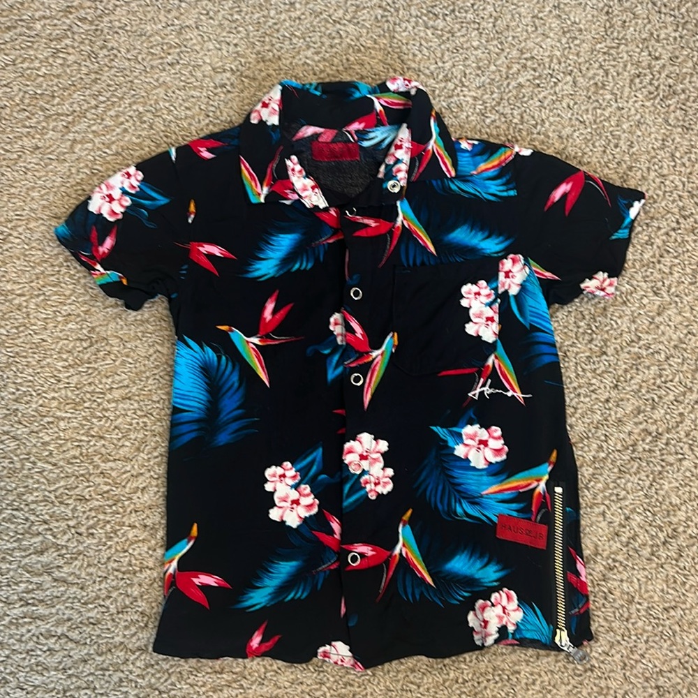 HAUS OF JR - Button Down Hawaiian Print Shirt Size 5-6T